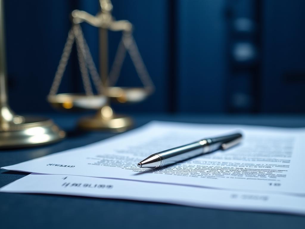 Legal documents and scale representing logistics compliance